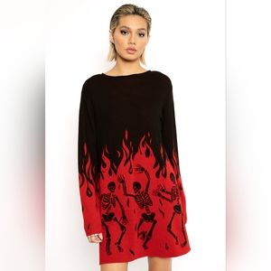 Blackmilk Hellfire Oversized Knit Longline Sweater